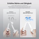 ANYCUBIC ABS-Like Resin Pro 2, Upgraded 8K 3D Printer Resin with Enhanced Strength and Toughness, High Precision, Low Odor, Wide Compatibility for All LCD Resin 3D Printers (White, 1kg) ANYCUBIC