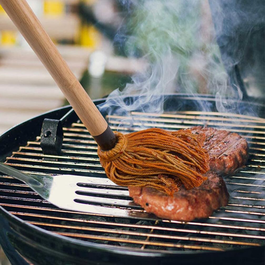 2pcs BBQ Feeding Mop Set Grill Accessories Kit Grilling Tools Roasting Mops BBQ Accessories for Grill Cooking Brush Grill Basting Mop Grill Accessories for Outdoor Grill BBQ Tools GANAZONO