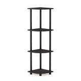 Furinno 12078EX/BK Turn-n-Tube Multipurpose 4-Tier Corner Shelf, Espresso/Black Furinno