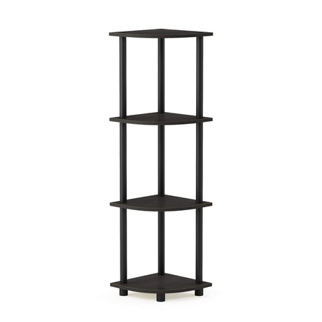 Furinno 12078EX/BK Turn-n-Tube Multipurpose 4-Tier Corner Shelf, Espresso/Black Furinno