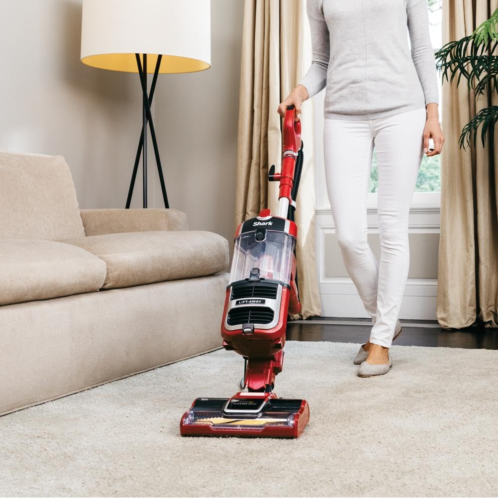 Shark ZU561 Navigator Lift-Away Speed Self Cleaning Brushroll Lightweight Upright Vacuum with HEPA Filter, Red Peony Shark