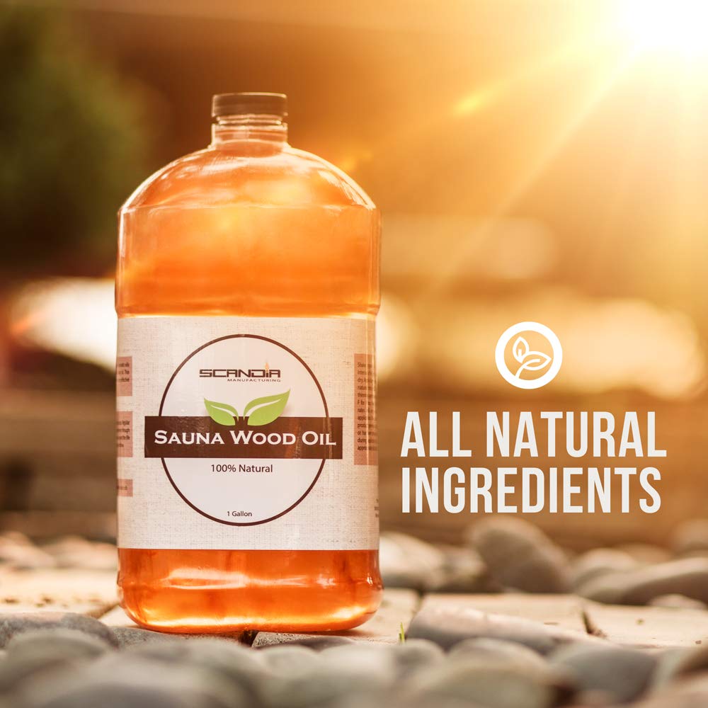 Scandia All Natural Sauna Wood Oil for Restoring and Protecting Saunas | Interior and Exterior Application | Cedar Scent | 1 Gallon Size