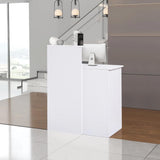 Zethvax Reception Desk with Counter,Small Front Desk with Two Lockable Drawers,Cable Management Holes,Counter Table for Salon Lobby Office Home Zethvax