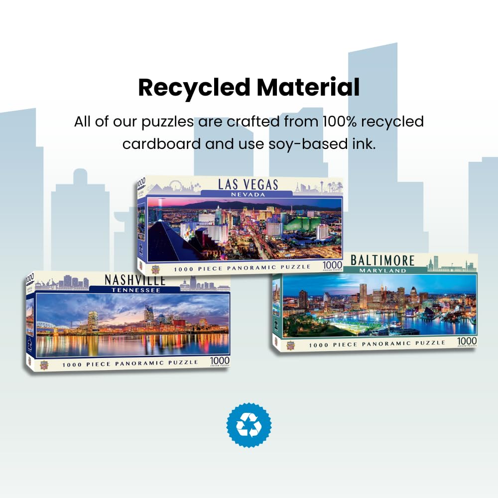 MasterPieces Cityscape Panoramics 1000 Puzzles Collection - Las Vegas 1000 Piece Jigsaw Puzzle Masterpieces