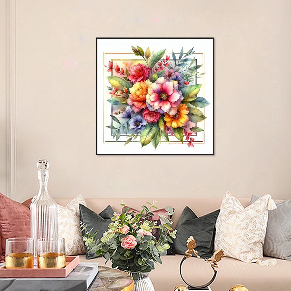 Acudotr Diamond Painting Kits for Adults, 5D DIY Flower Diamond Art Kits for Beginners, Full Drill Diamond Painting Kits for Home Wall Decor, 12x12 Inch Acudotr