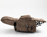 Recliner Lift Chairs for Elderly, 180 Degrees Lay Flat Recliner Chair with Heat and Massage and Cup Holder for Adults 400 lb Capacity (Brown Velvet) LITVZ