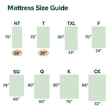 ZINUS 5 Inch Memory Foam Mattress, Twin, Fiberglass Free, Bunk Bed, Trundle Bed, Day Bed Compatible, White Zinus