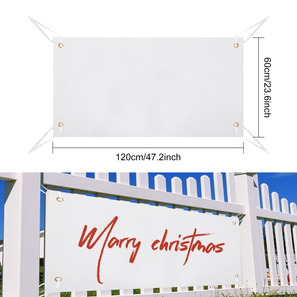 FVIEXE 6PCS 2x4 Ft Polyester Oxford Cloth Sublimation Vinyl Banner Blank DIY Signs Banner with Free Hanging Rope for Indoor Outdoor Wall Decoration Party Birthday Halloween Thanksgiving FVIEXE