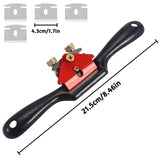 JJYHEHOT 9'' Adjustable SpokeShave with 4 Blades, Home Woodworking Hand Planes, Portable Smoothing Planes Tool for Wood Craft, Wood Craver, Wood Working JJYHEHOT