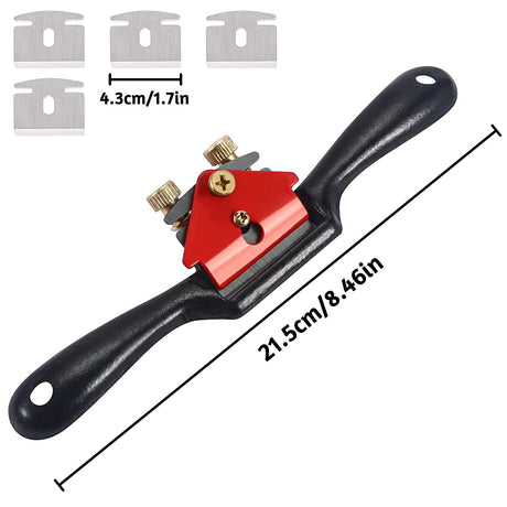 JJYHEHOT 9'' Adjustable SpokeShave with 4 Blades, Home Woodworking Hand Planes, Portable Smoothing Planes Tool for Wood Craft, Wood Craver, Wood Working JJYHEHOT