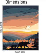 6 Packs Paint by Numbers for Adults Beginners, National Park Painting by Number Kits on Canvas Without Frame, Yellowstone Grand Teton Yosemite Lanscape Craft Arts for Home Wall Decor 9.8x13.8inch HOIYLDS