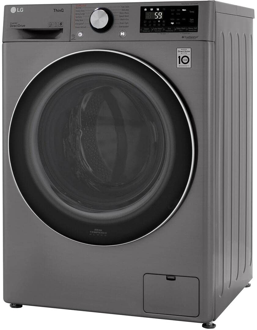 LG WM3555HVA 24 Inch Smart Front Load Washer/Dryer Combo with 2.4 cu.ft. Capacity, 14 Programs, 13 Wash Options, 8 Dry Cycles, TurboWash™, Allergiene™ Cycle, Sanitize Cycle, Steam Refresh LG