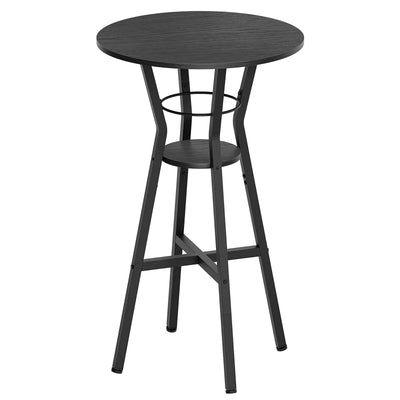 YATINEY Bar Table, 2-Tier Round High Top Table, Pub Table, Home Bar Counter Height, Bistro Tables, for Kitchen, Living Room, Meeting Room, Pub, Black BT03BB