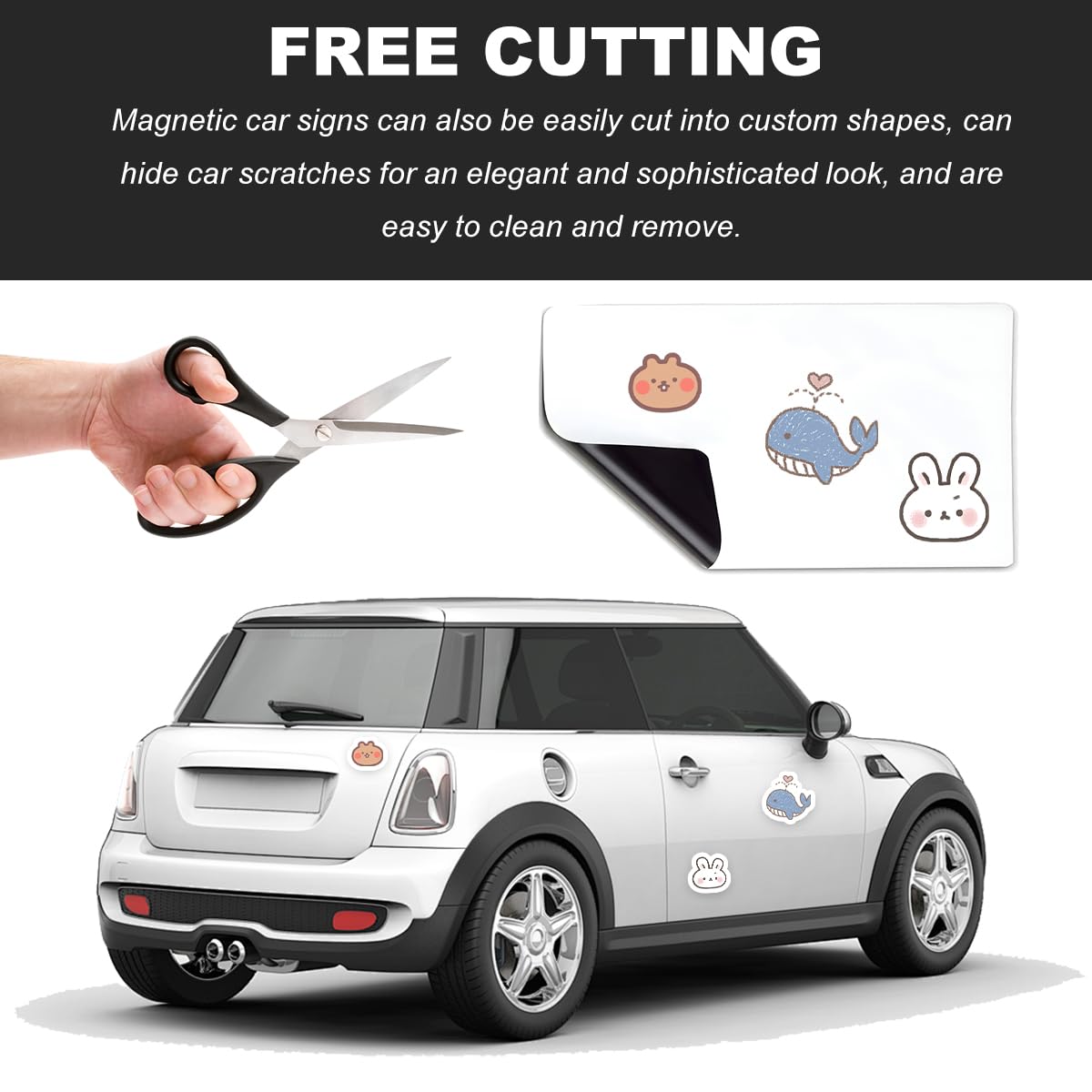 Wevdn 2 PCS 17''×12'' Blank Magnets, Rounded Corners Flexible Car Door Magnets Signs, Blank Magnet for Vehicle to Advertise Business & Prevent Scratches Dents, Car Accessories Wevdn