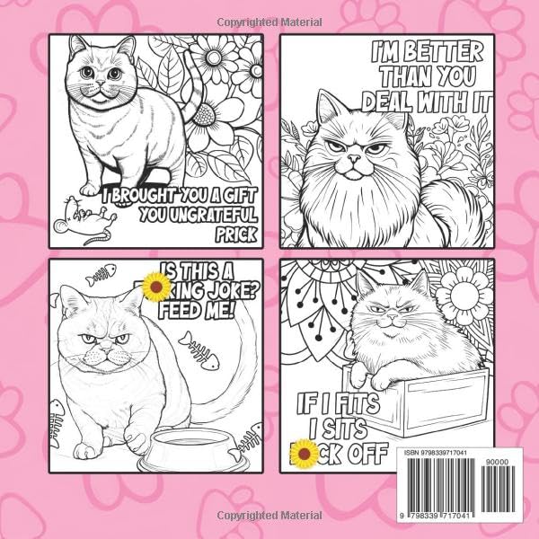 Swearing Cats Coloring Book for Adults: Funny Kitty Memes Coloring Pages for Adult Relaxation and Stress Relief