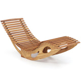 Giantex Acacia Wood Outdoor Rocking Chair, Patio Lounge Chair with Ergonomic Curved & Slatted Seat, High Back, Bottom Stopper, Outside Chaise Lounge, 63”x23.5”x26” Pool Lounger for Porch, Yard (1) Giantex