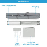 Core Instant Straight Leg Canopy Tent with Adjustable Sun Wall, 6 ft x 4 ft , Gray CORE