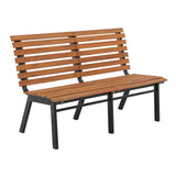 Elegant Acacia Wood Outdoor Bench – 54-Inch Armless Design with Steel Frame for Garden, Porch, and Patio Verano Garden