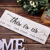 Jetec This is Us Wooden Wall Sign Family Wall Plaques Inspiration Wood Sign Farmhouse Entryway Sign Rustic Wall Plaques Art with Quotes for Living Room Bedroom Christmas Decorations(Antique White) Jetec