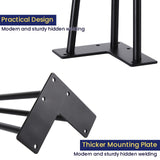 SMARTSTANDARD Hairpin Table Legs 14 Inch, 1/2'' in Diameter 3 Rods, Metal Home DIY Projects for Nightstand, Coffee Table, Dresser with Rubber Floor Protectors, Black, 4PCS SMARTSTANDARD