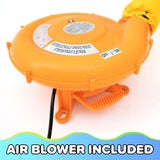 Sportspower INF-2415 Whack-A-Play Inflatable Bounce House with Basketball Hoop, Slide and Quick Inflate Blower: Recommended Age 3-8, Blue/Purple and Yellow, 13'x12'x7.83' Sportspower