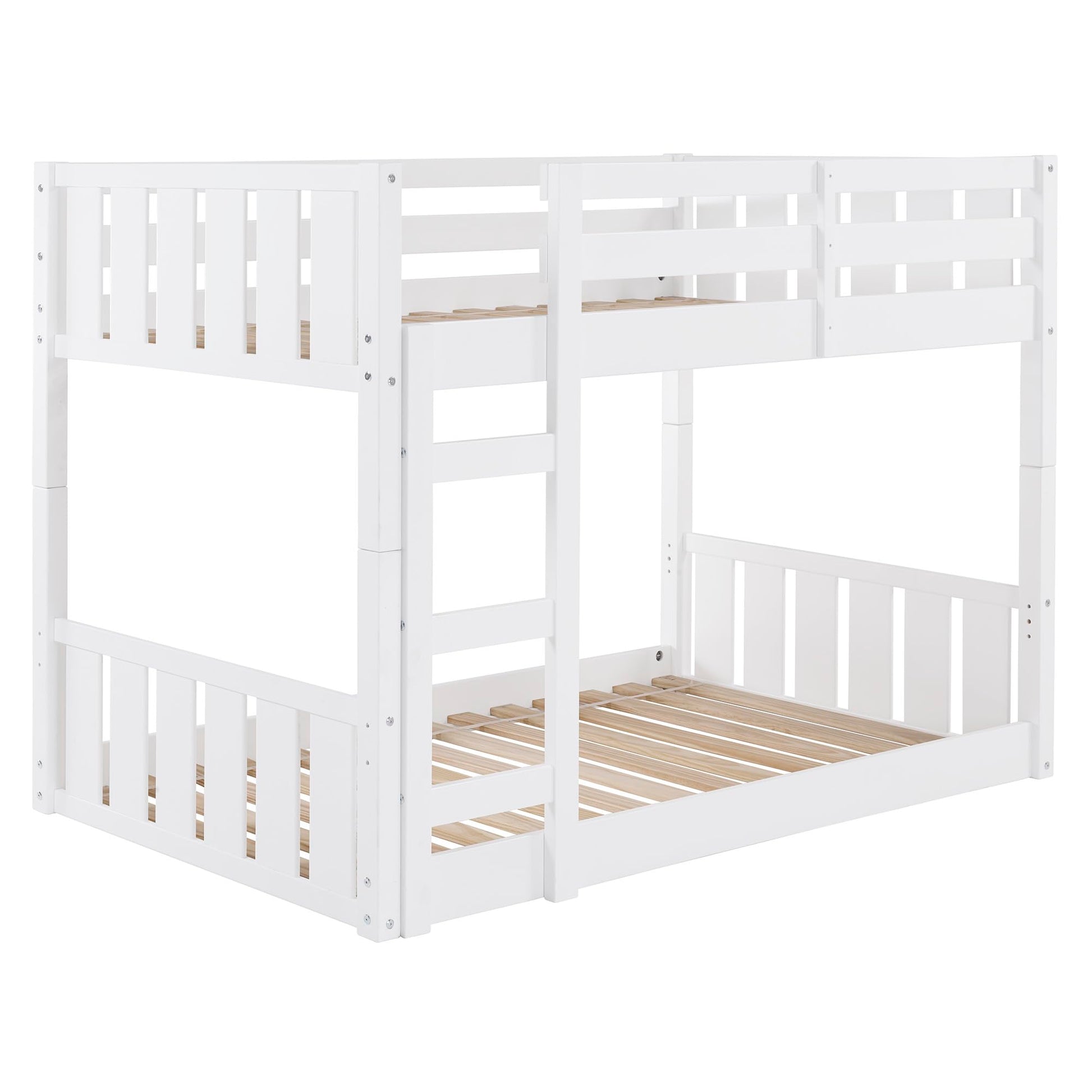 Dante Solid Wood Stackable Twin Bunk Bed in White by Walker Edison - WoodArtSupply