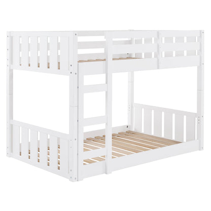 Dante Solid Wood Stackable Twin Bunk Bed in White by Walker Edison - WoodArtSupply