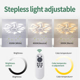 Malnutcolor Modern Low Profile 36 Inch White Flush Mount Ceiling Fan with 3 Light Color 6 Speeds, Fandelier for Living Room Yfrest