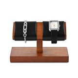 Oirlv Solid Wood Double Watch Display Stand Watch Bracelet Organizer（Black） Oirlv