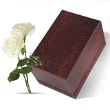 Wooden Urns for Human Ashes Adult Male Female, Up to 250 Cubic inches，Wood Cremation Urns, Funeral Memorial Urns for Ashes Mom Dad (Red) Pepdiy