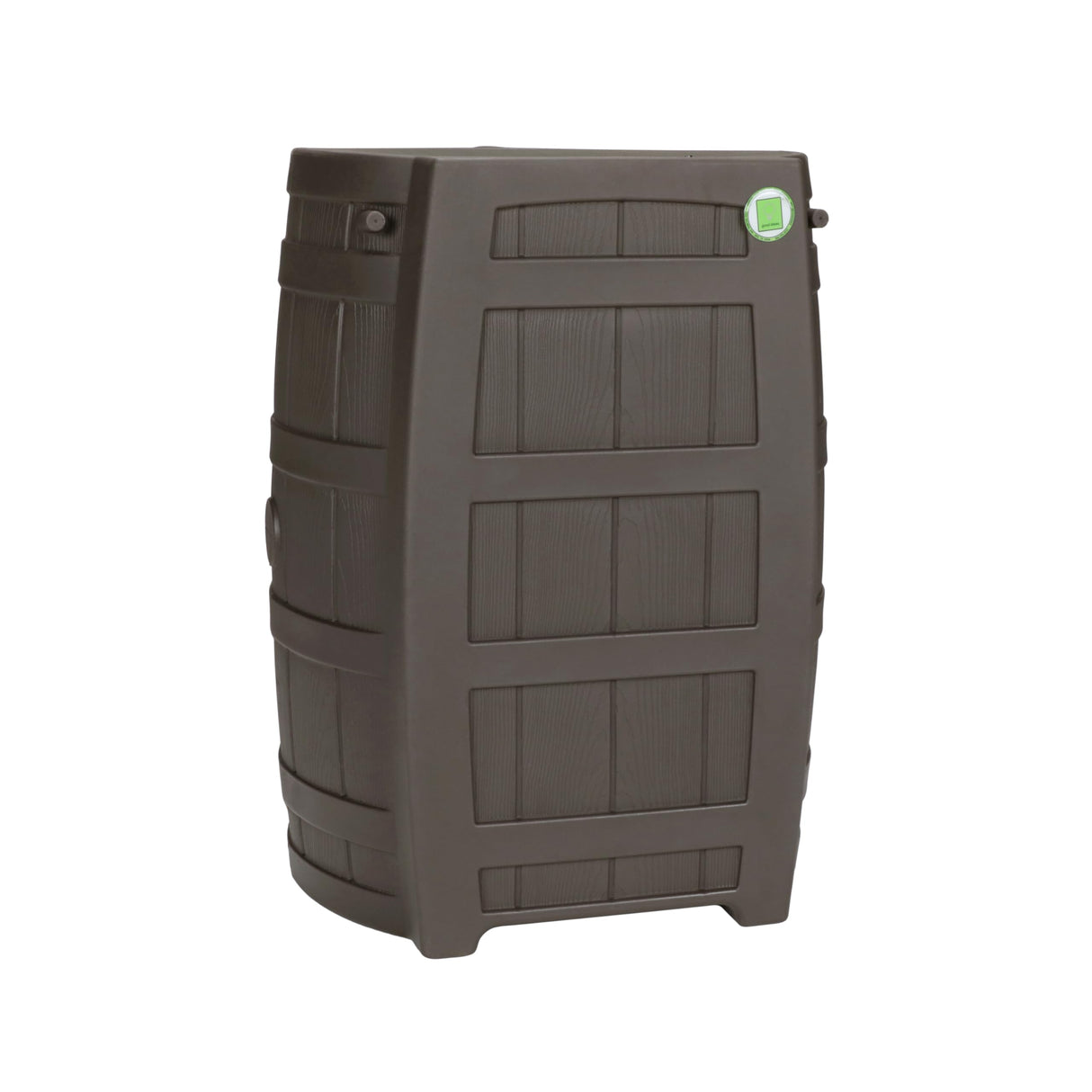 Good Ideas Rain Wizard 50 Gallon Plastic Rain Barrel for Outdoor Rainwater Collection and Storage Features a Metal Spigot and Flat Back Design, Oak Good Ideas