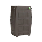 Good Ideas Rain Wizard 50 Gallon Plastic Rain Barrel for Outdoor Rainwater Collection and Storage Features a Metal Spigot and Flat Back Design, Oak Good Ideas