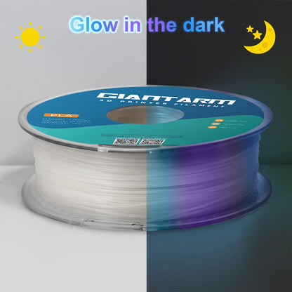 GIANTARM Glow in The Dark Rainbow Luminous PLA Filament 1.75mm, 1kg 3D Printer Multicolor Filament Gradient, Color Change in 10 Meters, with High Brightness, Fast Glow and Long Time Glowing - WoodArtSupply