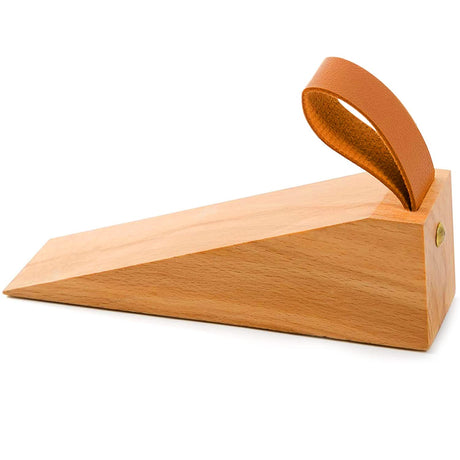 Wood Door Stopper, Solid Wooden Non-Slip Door Wedges, Sturdy and Durable Door Stop Wedge, Door Stopper Fit for Door Bottom Seam (0.2" - 1.3") 1 Pack e-Times