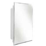 RecPro RV Bathroom Medicine Cabinet | 16” W x 22” H | Two Shelves | Frameless Polished Edge Mirror | Made in USA | White RecPro