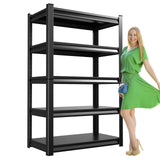 Garage Shelving Heavy Duty Storage Shelves Easy Assembly 5 Tier Adjustable Metal Shelving Utility Shelf Rack Garage Storage Organizer for Garage, Basement, Warehouse (72"H x 35.4"W x 15.7"D) AOJUFEO