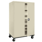 Sandusky Lee TA4R462472-07 Mobile Steel Cabinet, 46" W x 24" D x 78" H, Putty Sandusky