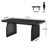 Tribesigns Rectangle Coffee Table, 47-Inch Wood Rectangular Living Room Table, Farmhouse Accent Center Low Cocktail Tea Table with Sturdy Base & Rounded Corners, Easy Assembly (Black) Tribesigns