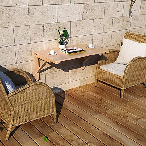 MM MELISEN Solid Wood Wall-Mounted Folding Table in Natural, 23.6" D x 15.7" W. A Space-Saving fold-Down Desk, Ideal for Laundry Rooms, Kitchens, Home Offices, or as a Kids' Study Desk MM MELISEN