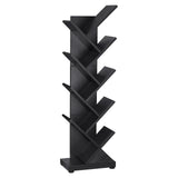 ruboka 8 Tier Tree Bookshelf,8 Shelf Floor Standing Bookcase Display for CDs/Magazine/Books, Retro Bookshelf for Bedroom, Living Room, Office,Balcony,Book Organizer Storage Shelves ruboka