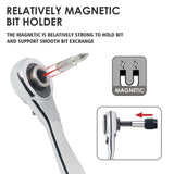 STREBITO Right Angle Screwdriver 32-Piece 1/4 Inch Mini Ratchet Set Low Profile Offset Bit Set with 72-Tooth Ratcheting Wrench Stubby Ratchet 90 Degree Screwdriver for Small Spaces STREBITO