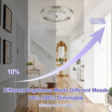 Bekada LED Flush Mount Ceiling Light Fixture, 12In Crystal Chandelier with Clear Bubble Acrylic, Modern Ceiling Lighting for Dining Room, Bedroom, Living Room, Kitchen, Brushed Nickel, 4000K Dimmable Bekada