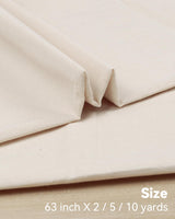 HOTGODEN Light Weight 100% Cotton Muslin Fabric: 63 inch x 2,5,10 Yards Unbleached Muslin Linen Fabric Material for Sewing Material Apparel Cloth HOTGODEN