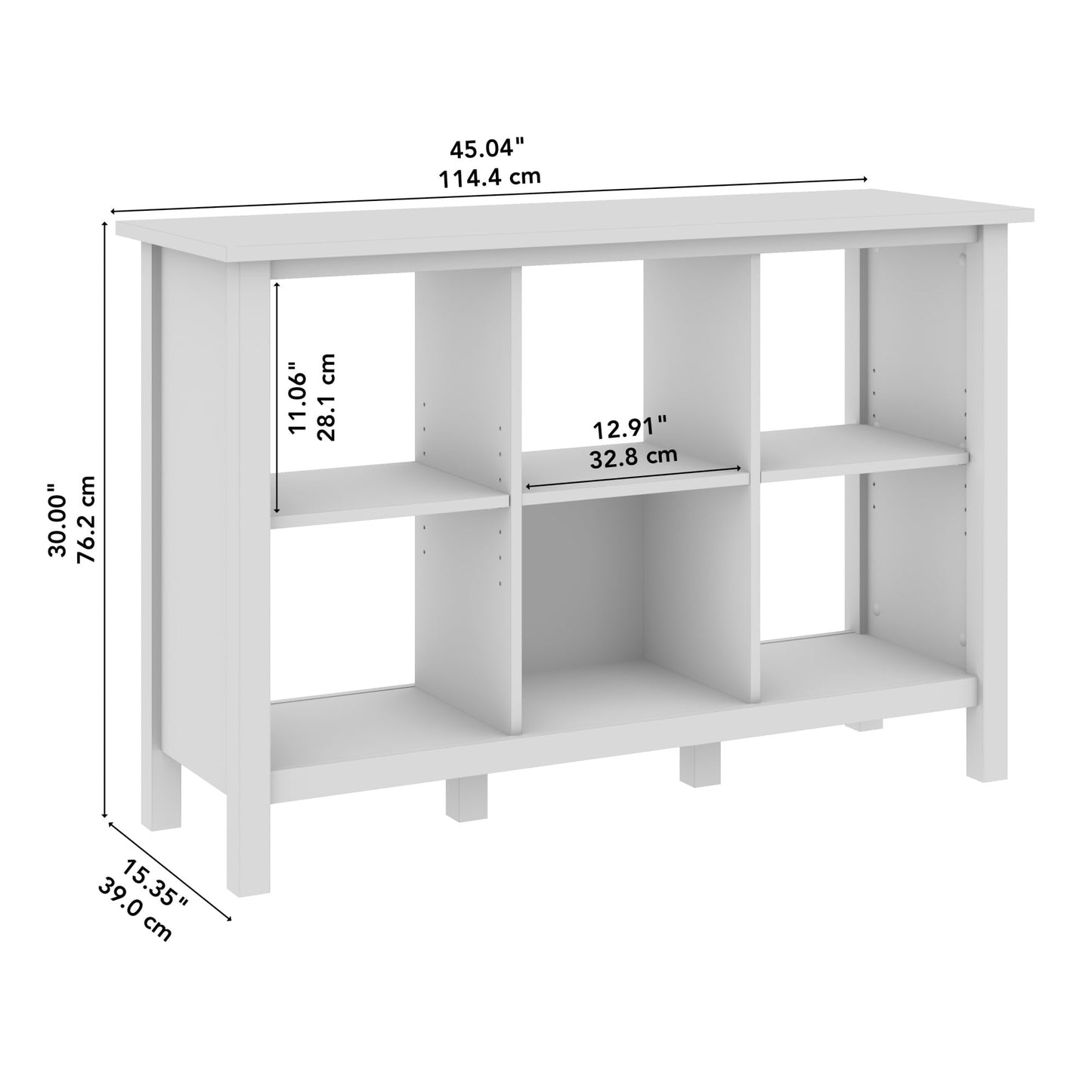 Broadview 6-Cube Storage Bookcase in Pure White - WoodArtSupply