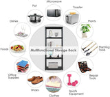 LDAILY 5 Tier Plastic Storage Shelves, Easy to Assemble Garage Rack, Multi-Use Free Standing Shelf Unit, Heavy Duty Shelving for Home Office, Black(2, 28“L X 15”W X 67“H) LDAILY