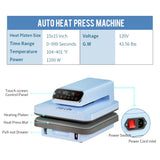 PYD Life 120 V Auto Heat Press Machine for T Shirts 15" x 15" Touch Screen Light Blue Smart Heat Press for Sublimation Blanks Ornaments Frames Bags Sublimation DTF Vinyl Printing PYD Life