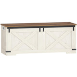 Hzuaneri 47.2" Storage Chest, Large Storage Trunk with 2 Hinges, Farmhouse Wooden Box Bench, Lift-Top Organizer Chest, Entryway Trunk for Bedroom, Living Room, White and Brown SB12114X Hzuaneri