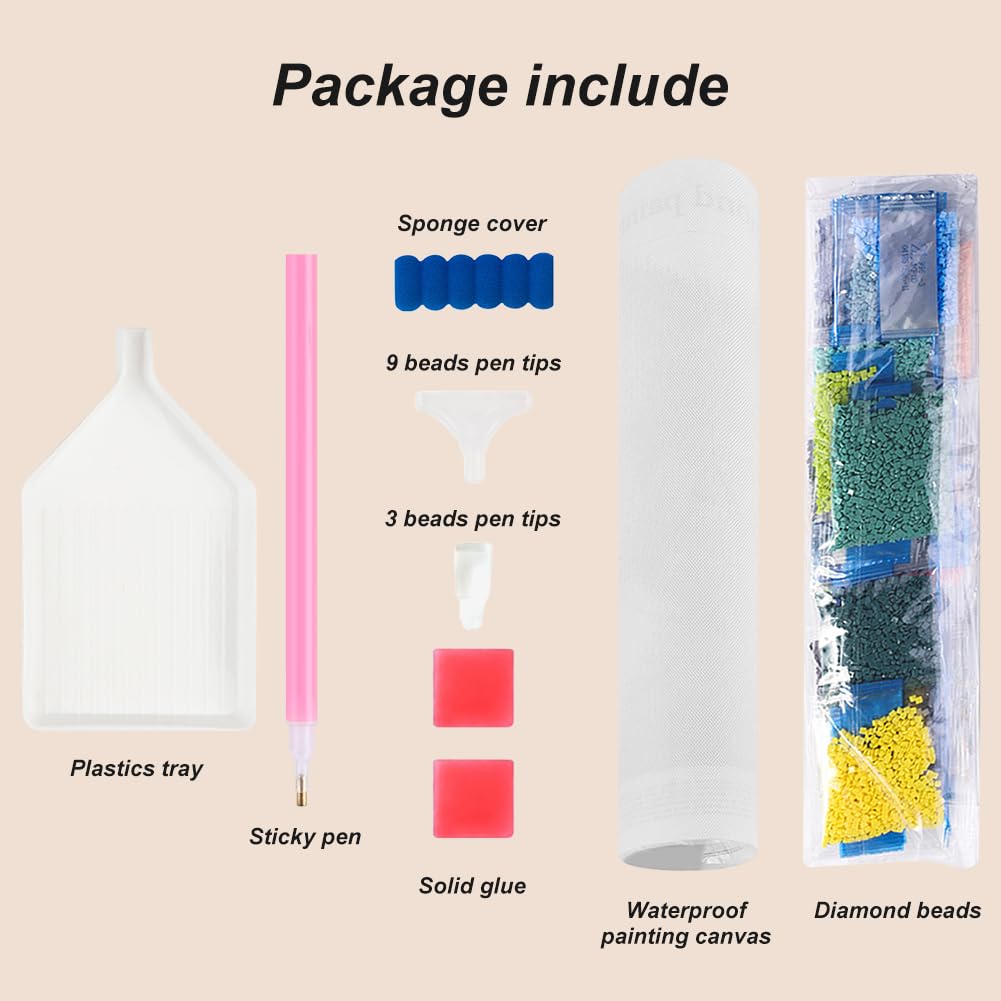 Reluohuo Diamond Painting Truck Kits for Beginner, 5D Full Drill Diamond Art Kits for Adults, DIY Diamond Art Kits for Home Wall Decor, 12x12 Inch Reluohuo