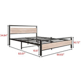 Heavy-Duty BOFENG Queen Bed Frame with Wood Headboard – No Box Spring Needed, Sturdy Steel Slat Foundation BOFENG