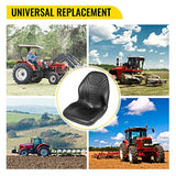 VEVOR Universal Lawn Tractor Seat Replacement, Compact High Back Mower Seat, Black Vinyl Forklift Seat, Central Drain Hole Skid Steer Seat with Mounting Bolt Patterns of 8" x 11.5" & 11.25" x 11.5" VEVOR